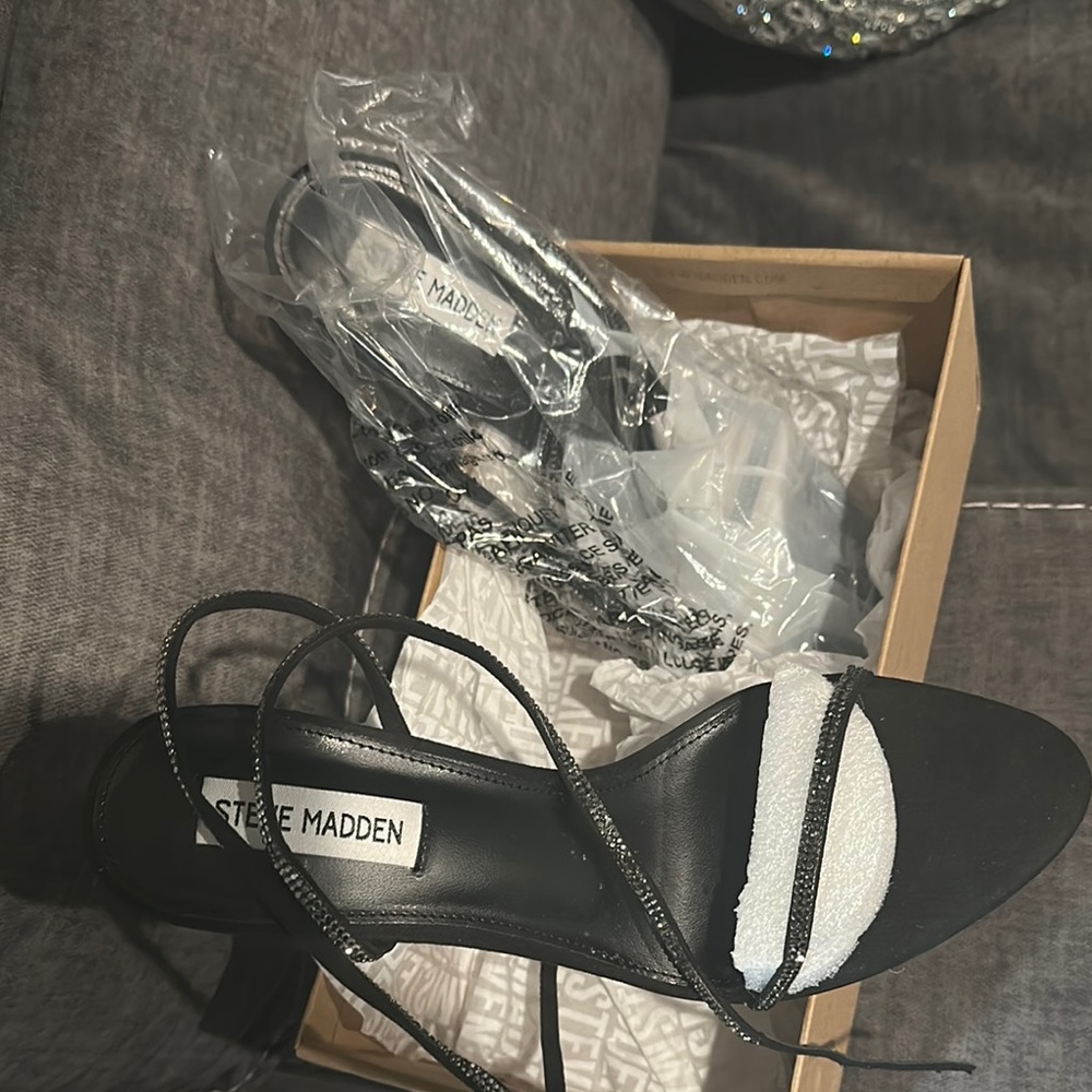 Steve Madden Black Strappy Sandals